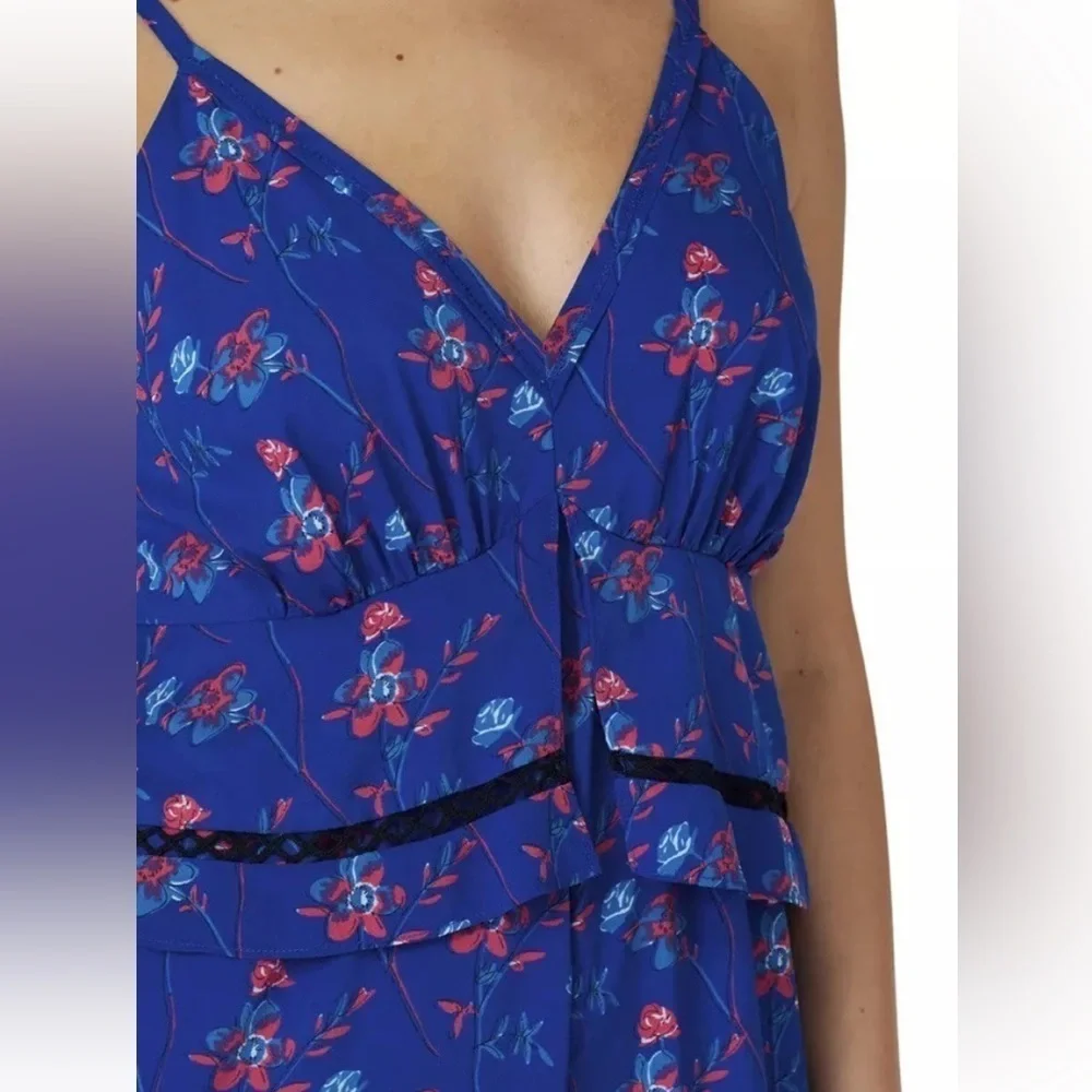 Thakoon Collective Blue Floral Wide Leg Jumpsuit 10 - Picture 4 of 16